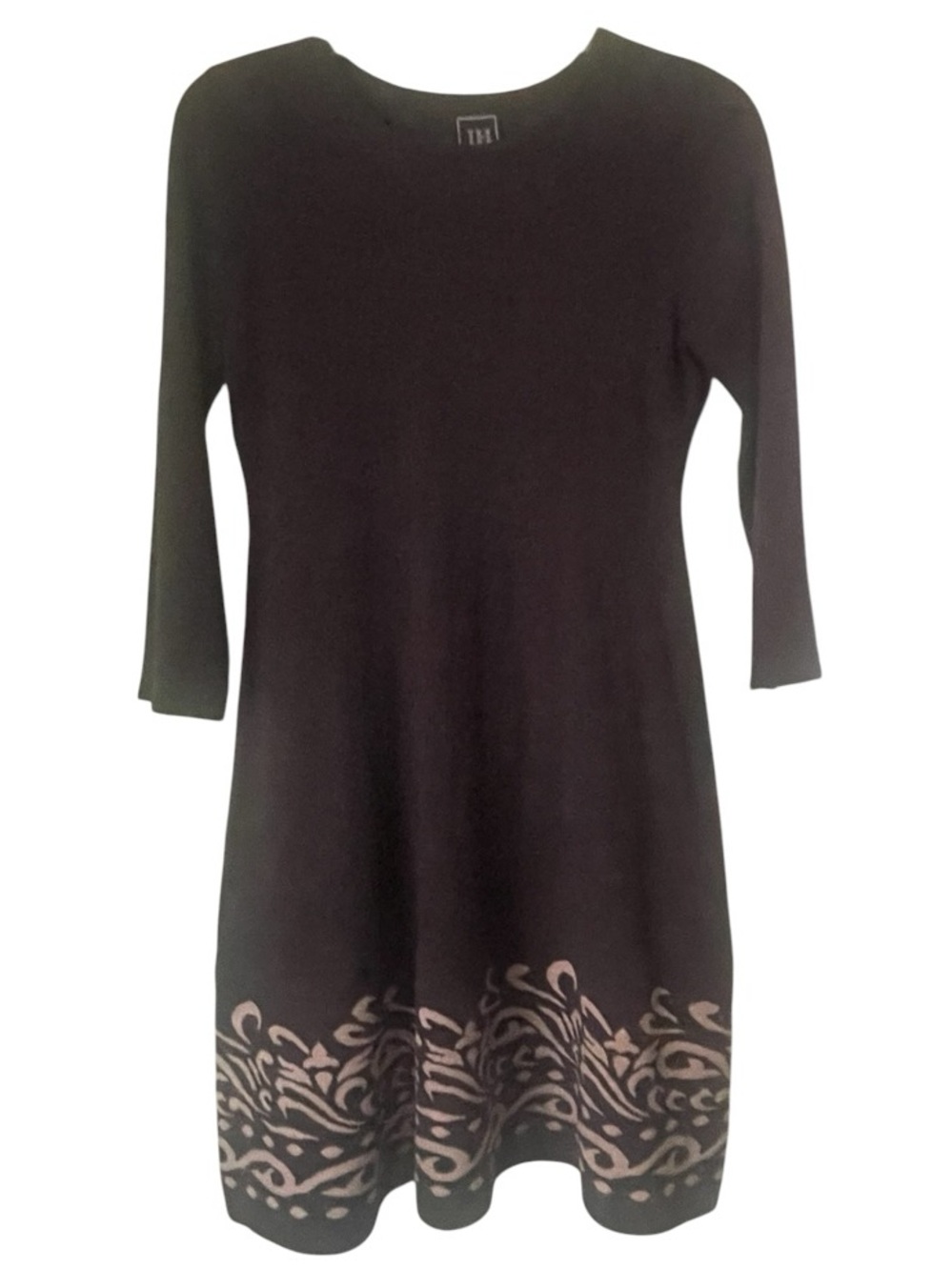 Jessica Howard contrast scroll, fit & flare mid dress. Size medium GUC - Picture 2 of 8
